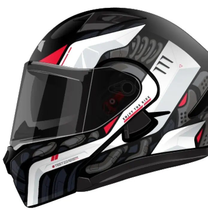 CASCO ABATIBLE ICH 3130 WANG NEGRO ROJO MATE XL